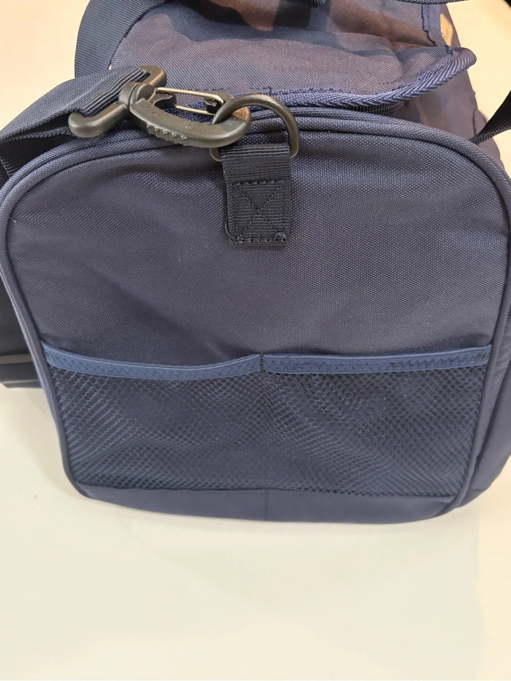 Bella Russo Navy Travel Duffel Bag with Front Pockets | 20”
